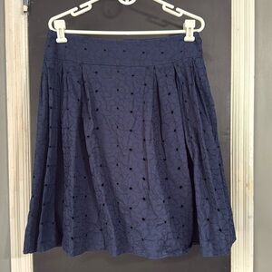 3/$14 ISAAC MIZRAHI for Target Navy Eyelet Full Skirt Size: 10 Length: 22.5”